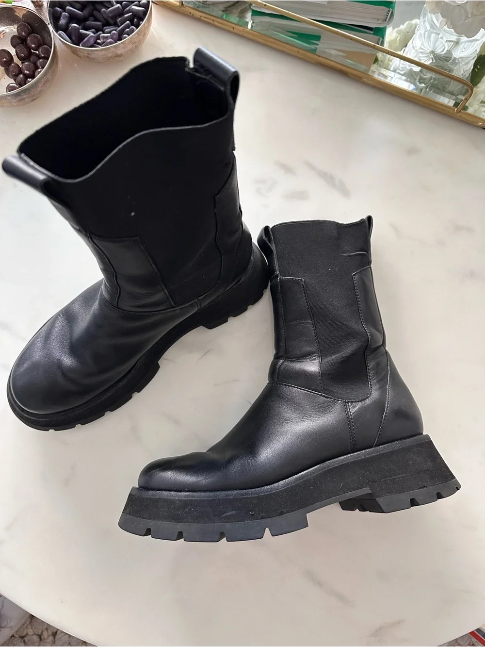 Phillip Lim Kate Lug Sole Combat Boots black size 38